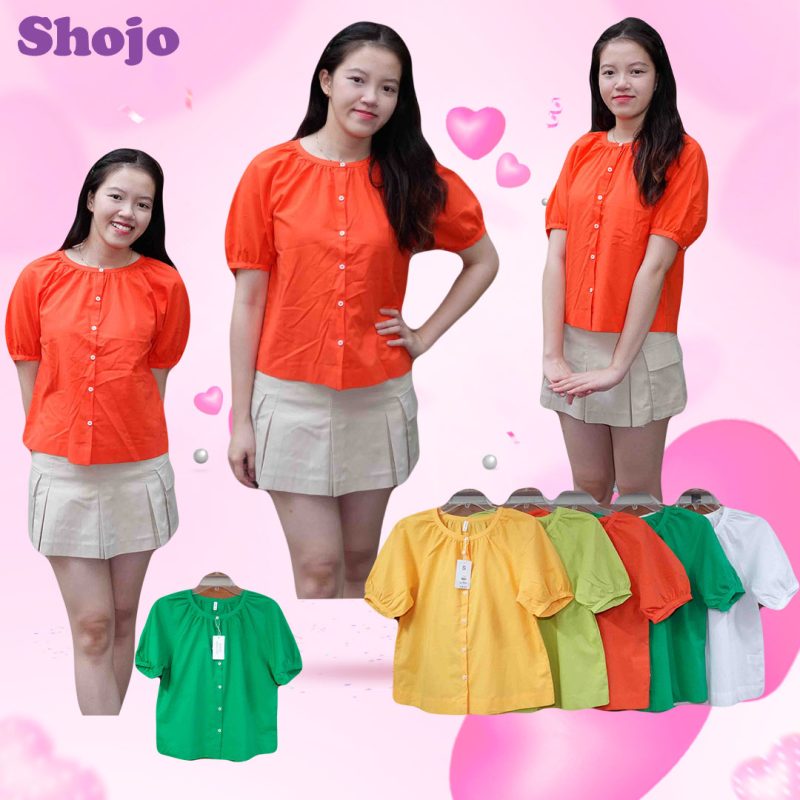 Áo sơ mi nữ cổ tròn